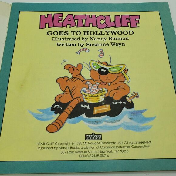 Vintage 1981 Heathcliff Plush Doll The Cats Meow Knickerbocker plus vintage book - Picture 8 of 12